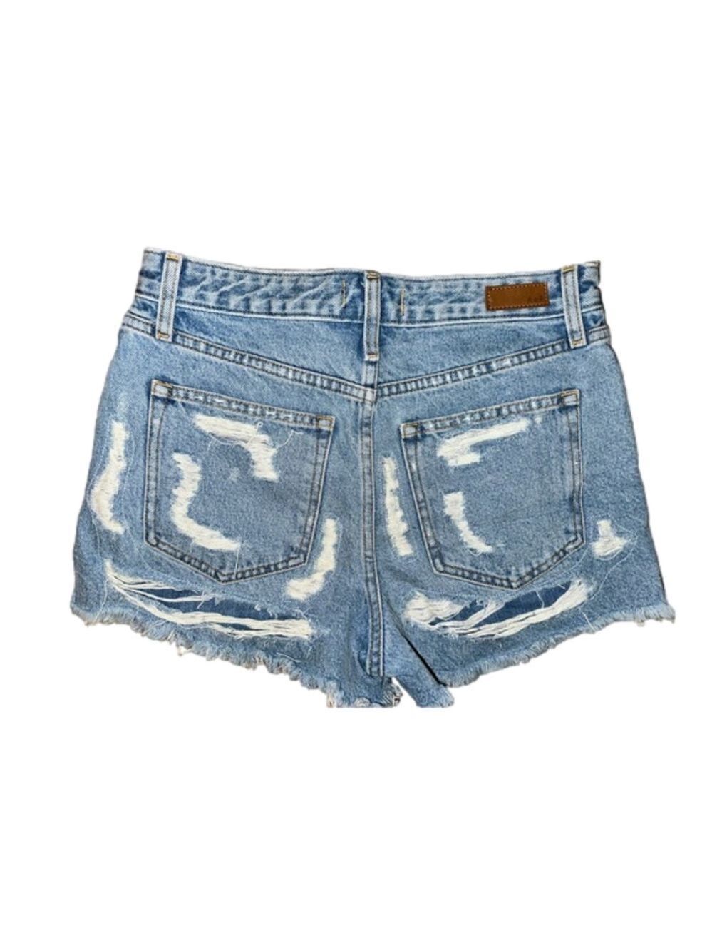 Abercrombie & Fitch Annie High Rise Short Distressed Ripped Raw Hem - Picture 3 of 11